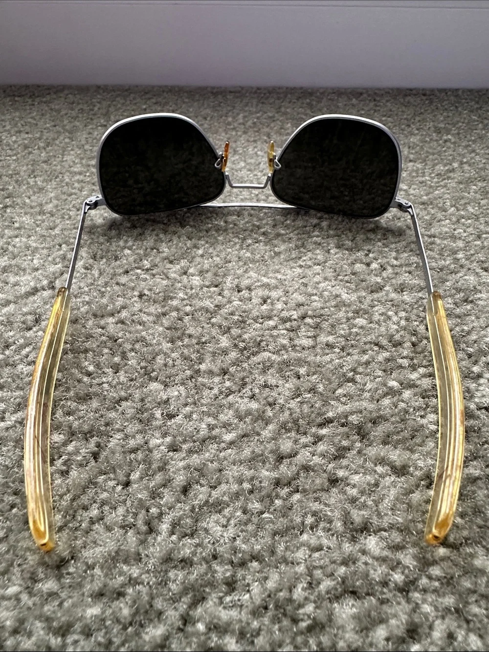 Vintage Randolph Aviator Matte Chrome Sunglasses in Excellent Condition